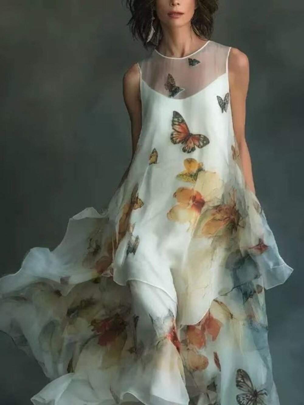 Zimmermann Elegant White Floral Butterfly A-Line Womens Dress - Picture 1 of 4